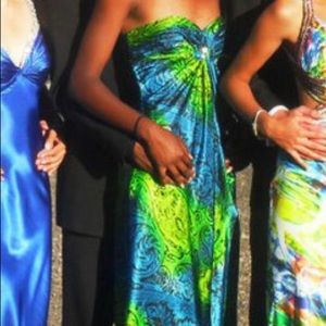 Shimmer by Bari Jay - sleeveless floor length gown